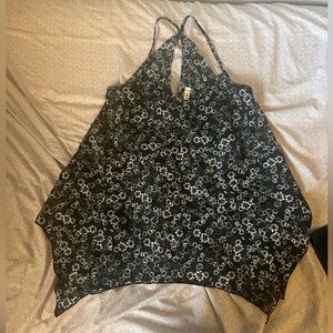 Hollister black floral tank top